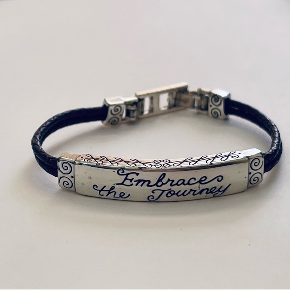 BRIGHTON Bracelet: Embrace the Journey Silver and Black Bracelet - Picture 1 of 4